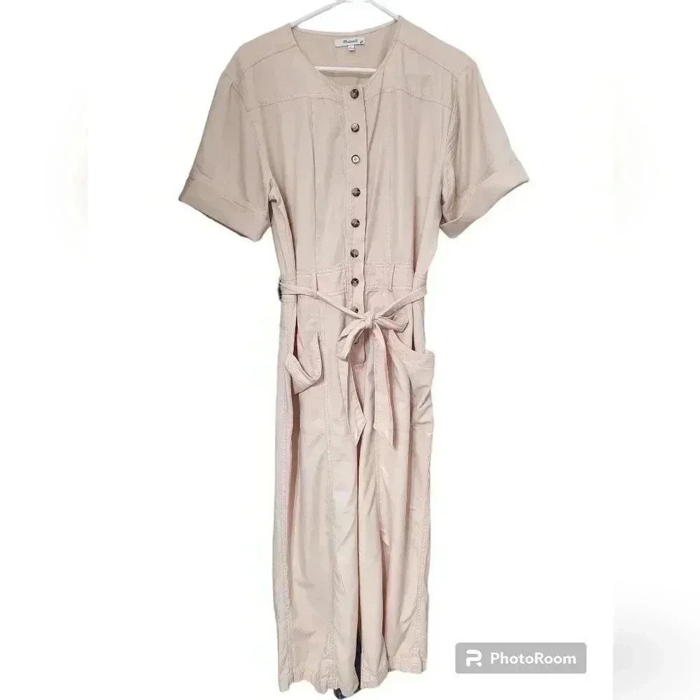 Madewell Top-Stitched Coverall cropped Jumpsuit - Picture 5 of 6